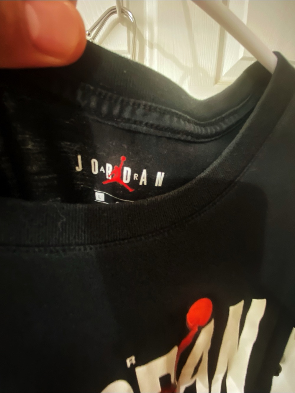 Nike/Jordan Black T-Shirt with Red and White Jumpman Graphic - Picture 2 of 3